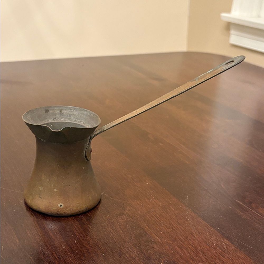 Vintage Brass Coffee Pot with Long Handle